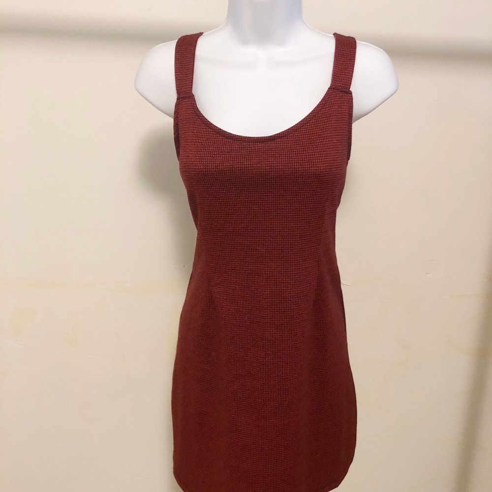 F21 Red and Black Houndstooth Bodycon Dress